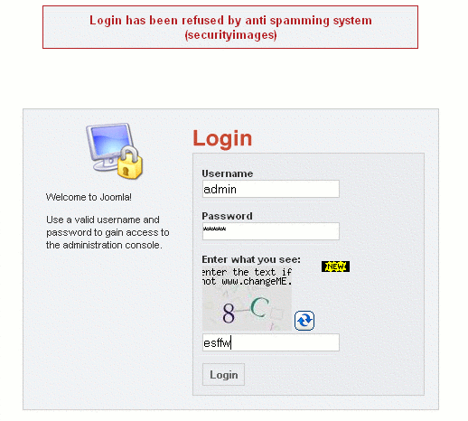 Sécurityimages pour le login