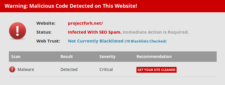 Sucuri SiteCheck Projectfork